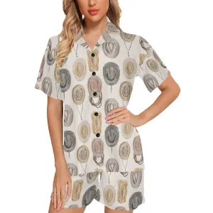 Vintage Cowboy Hat Women's Western Pajama Set