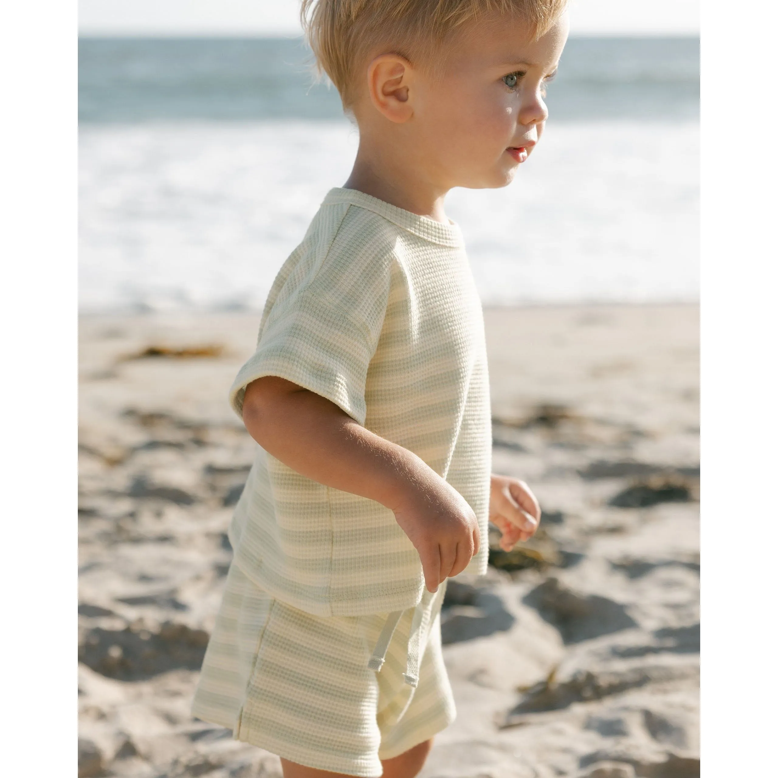 waffle tee   short set || mint stripe