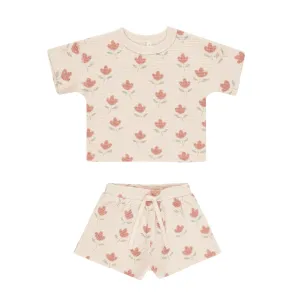 waffle tee   shorts set || tulips