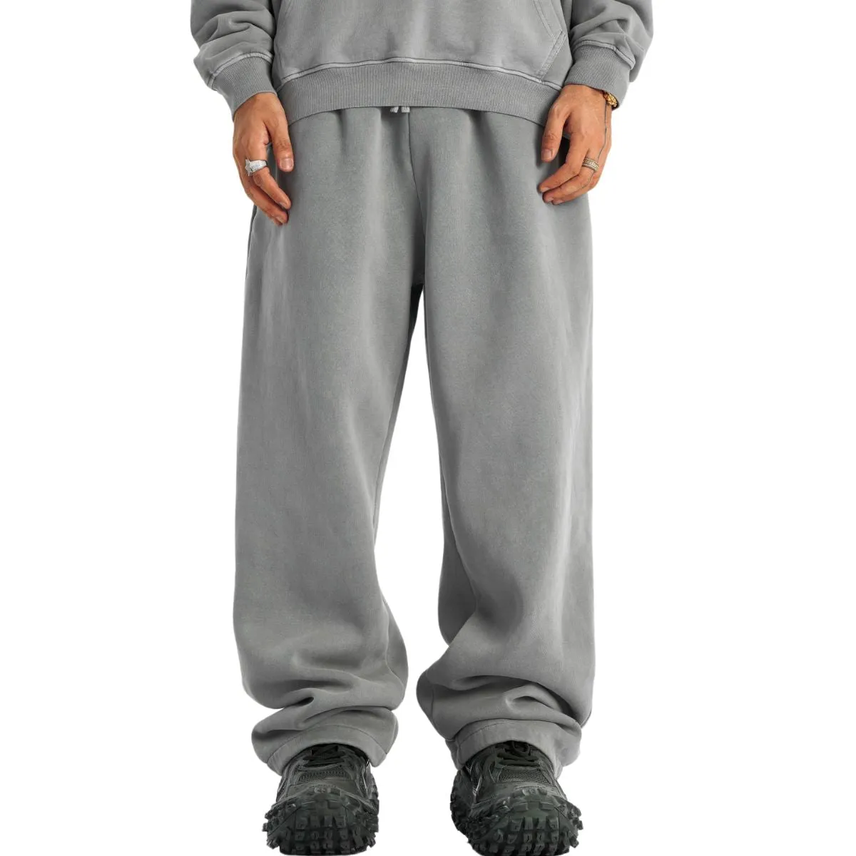 Washed Straight Leg Thick Sweatpants