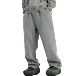 Washed Straight Leg Thick Sweatpants