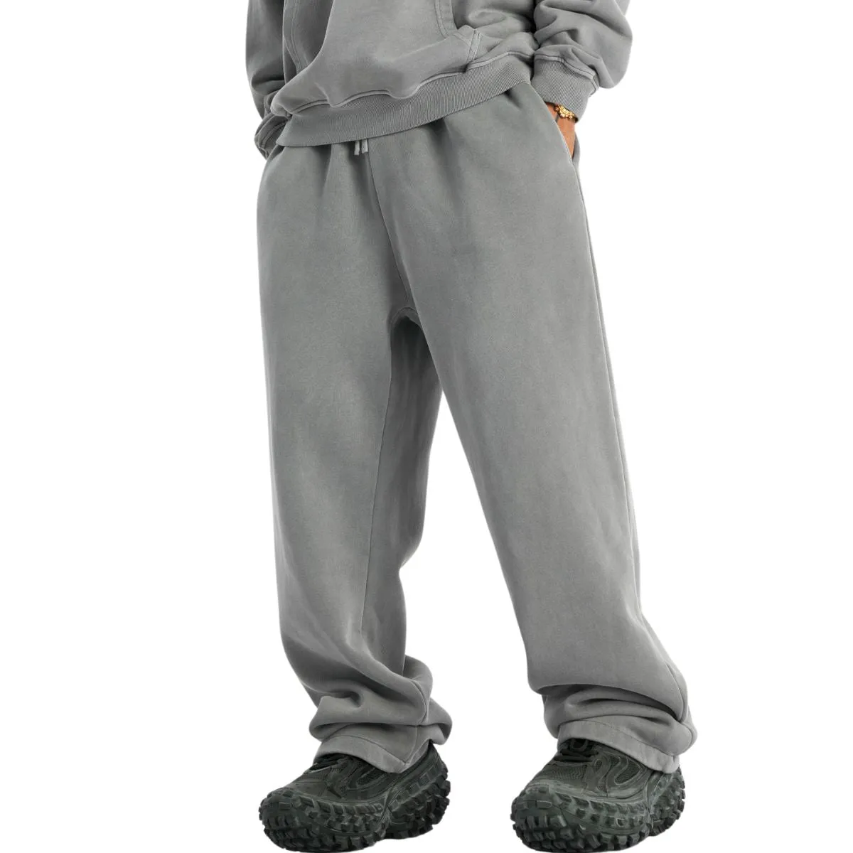 Washed Straight Leg Thick Sweatpants