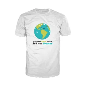 Weird Science Keep The Earth Clean It's Not Uranus Official Men's T-shirt (White)