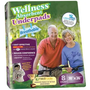 Wellness Absorbent Unisex Underpads w/ Advanced Nasa Liquistay Technology, PK/12