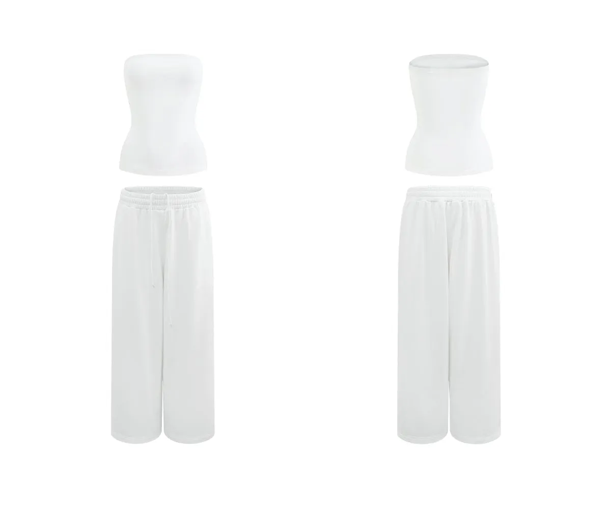 White Bandeau / Sweatpants