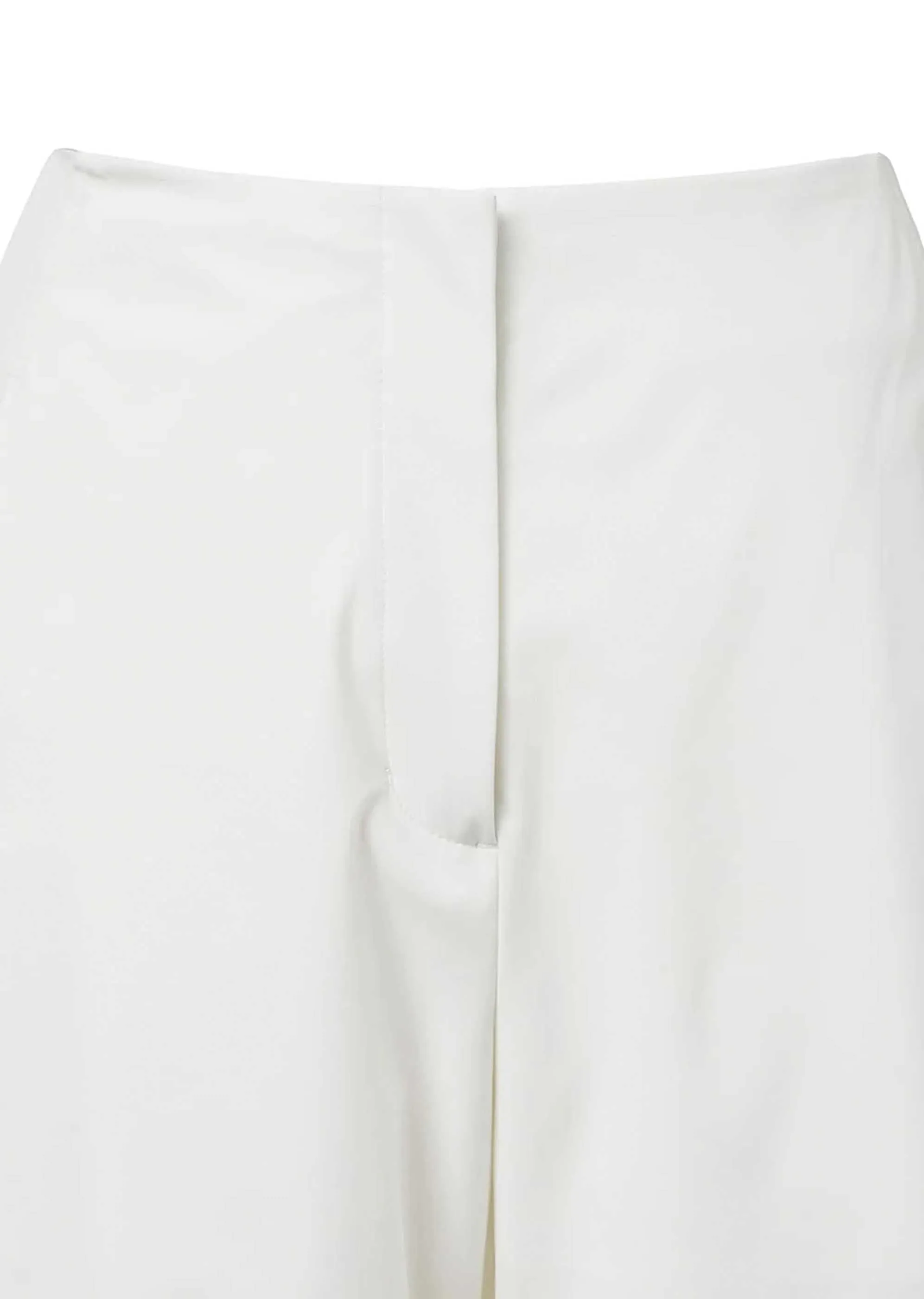 White Curved Silhouette Pants