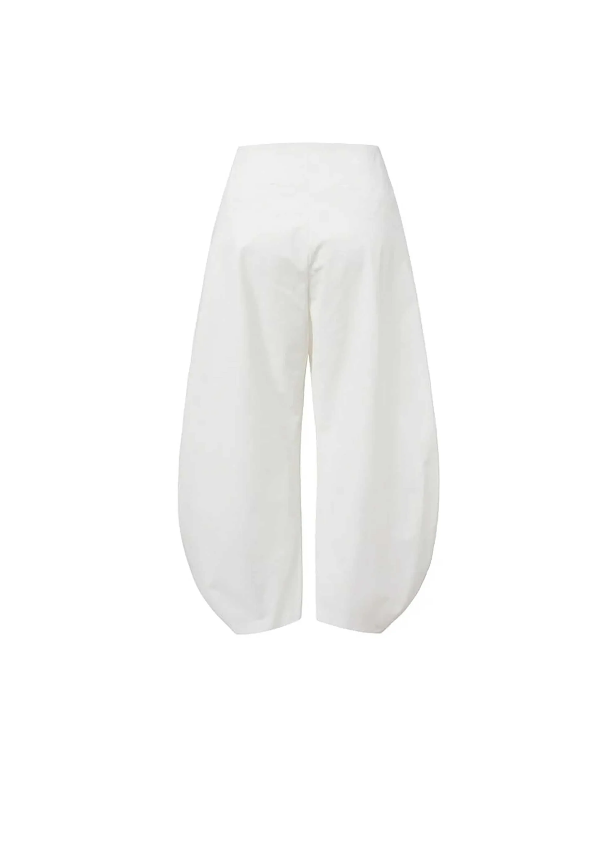 White Curved Silhouette Pants
