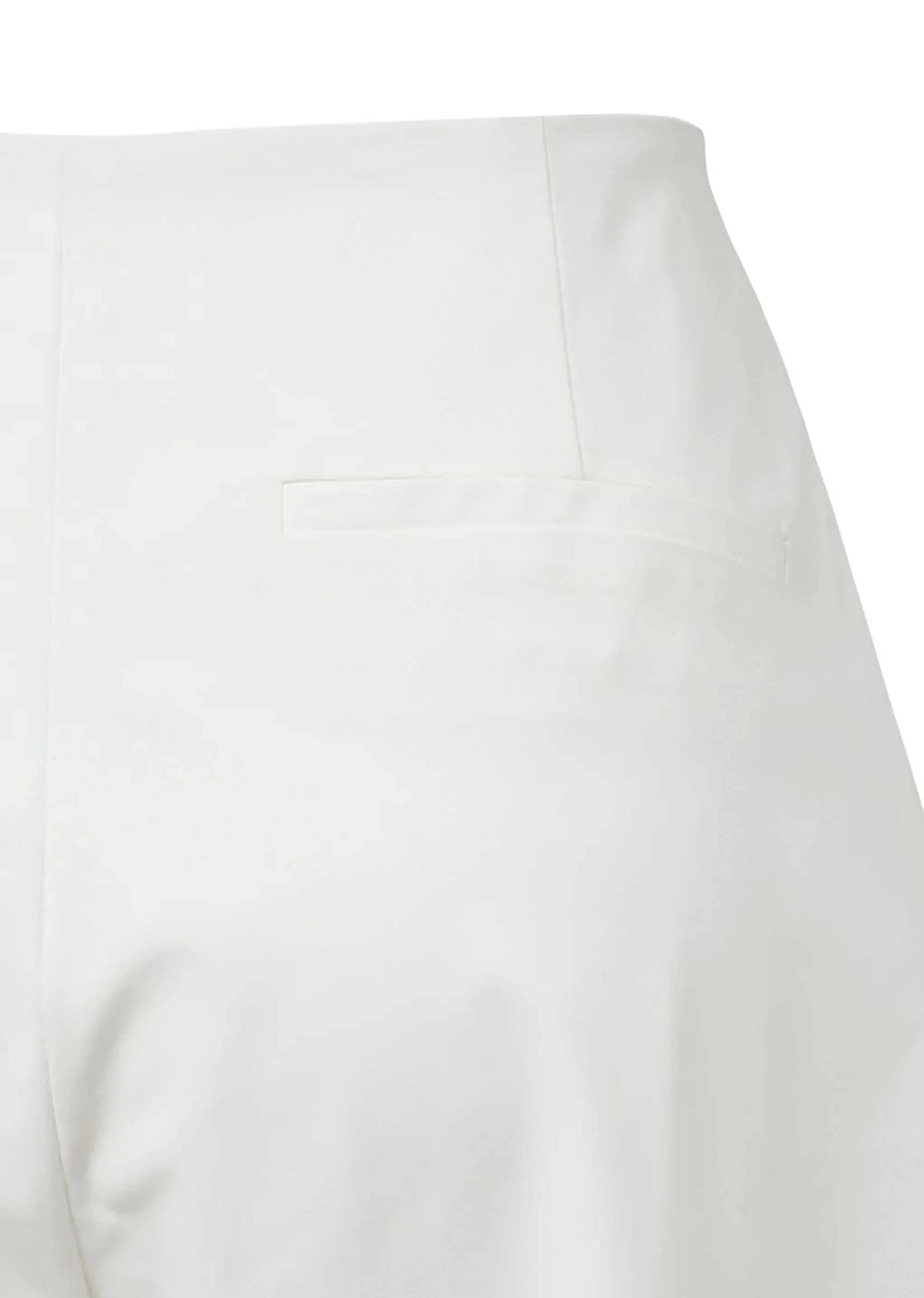 White Curved Silhouette Pants