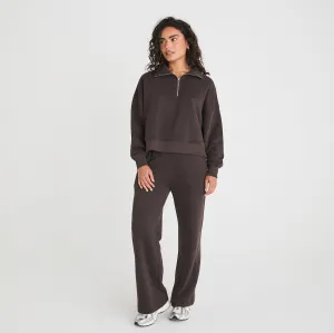 WIDE LEG JOGGERS - BITTER CHOC