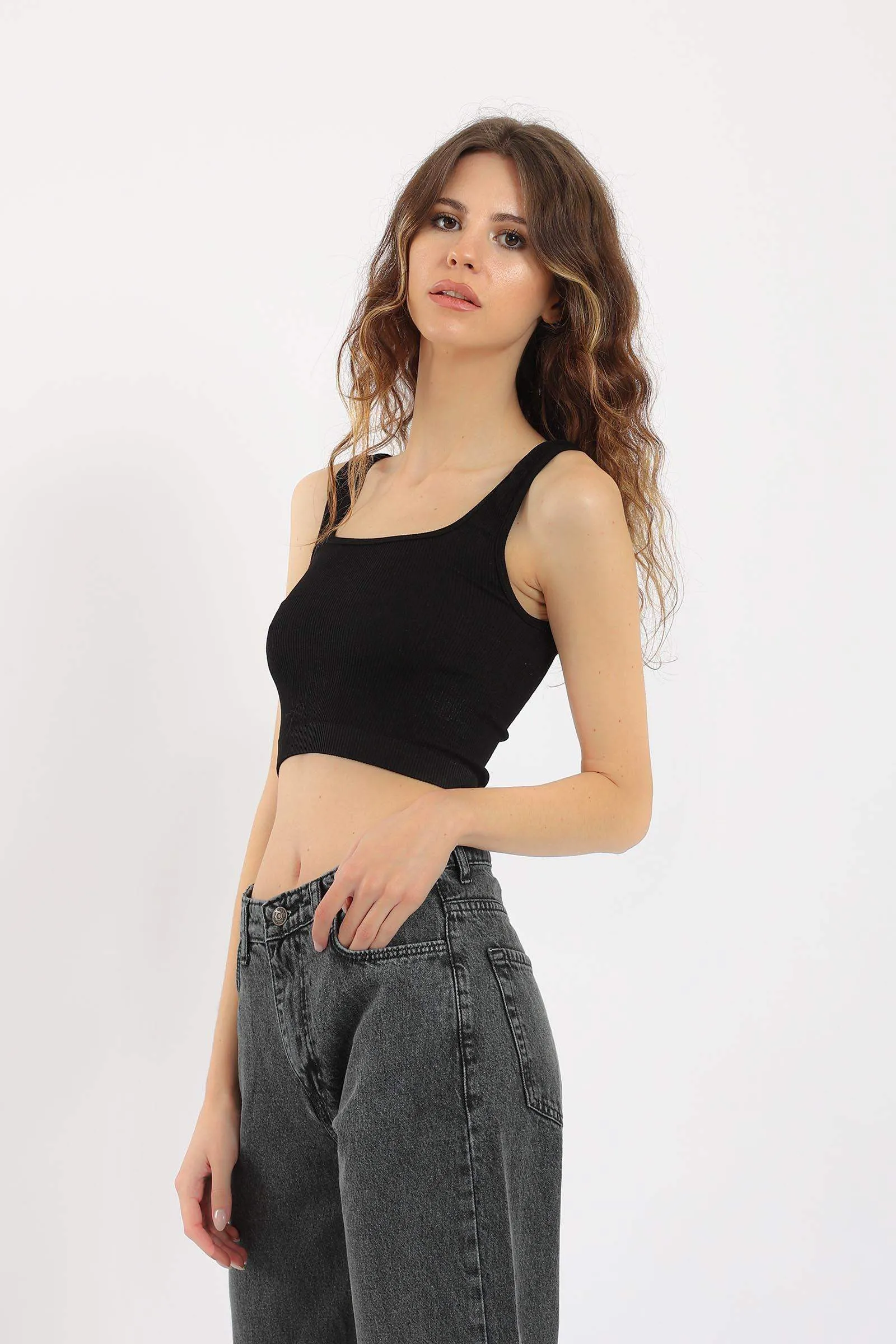Wide Strap Crop Top