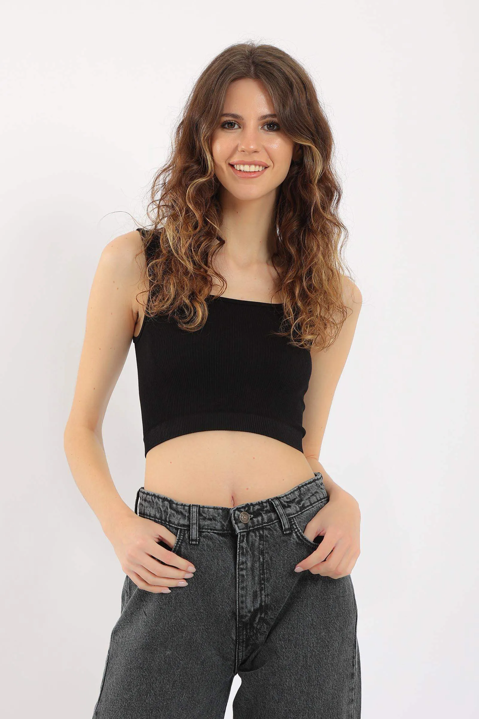 Wide Strap Crop Top