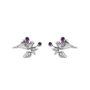 William Morris - Strawberry Thief Silver Earring Tops by Moha