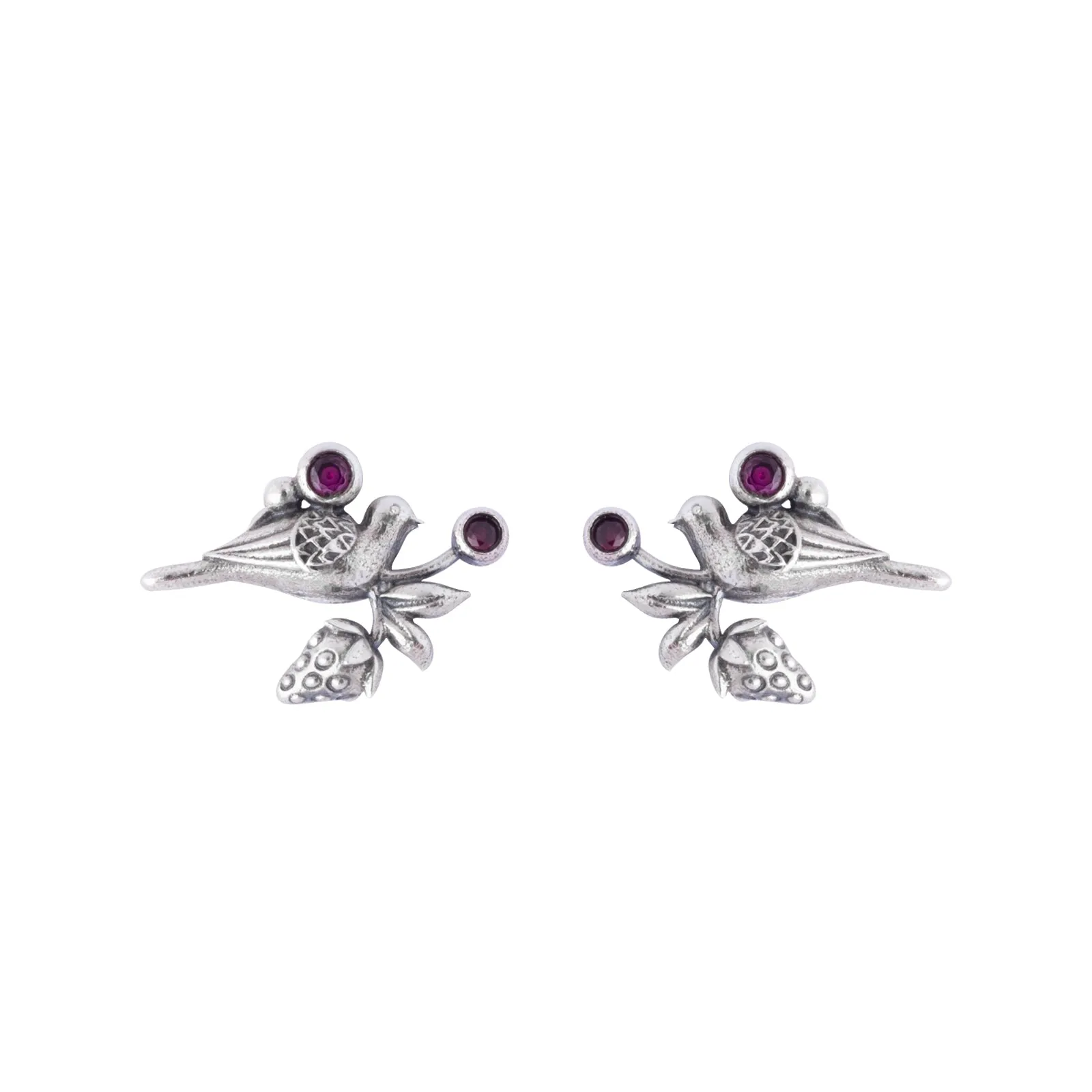 William Morris - Strawberry Thief Silver Earring Tops by Moha