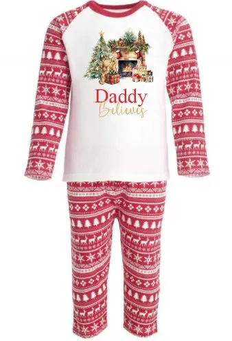 Winnie the Pooh Personalised Adults Red Christmas print Pyjamas