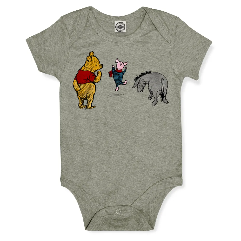 Winnie-The-Pooh, Piglet & Eeyore Infant Onesie