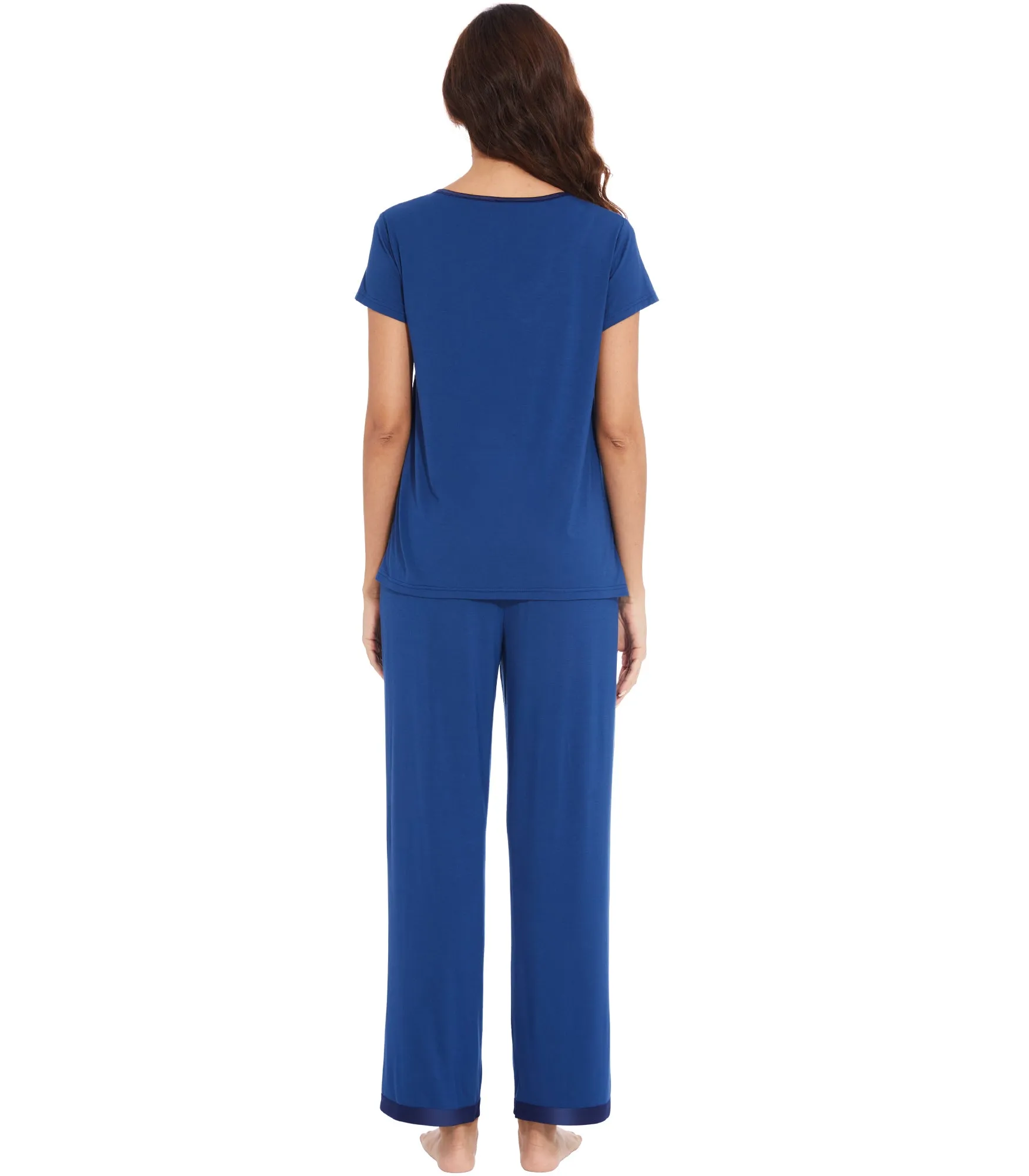 WiWi Short Sleeve with Full Length Pants Pjs for Women