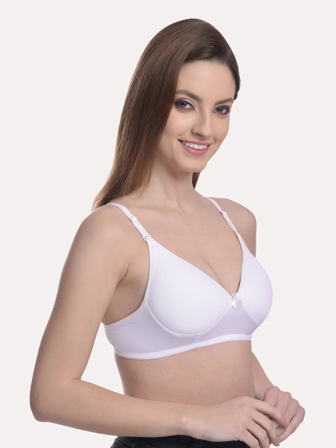 Women Pack Of 3 Lightly Padded & Non Wired Seamless Bra light Multi