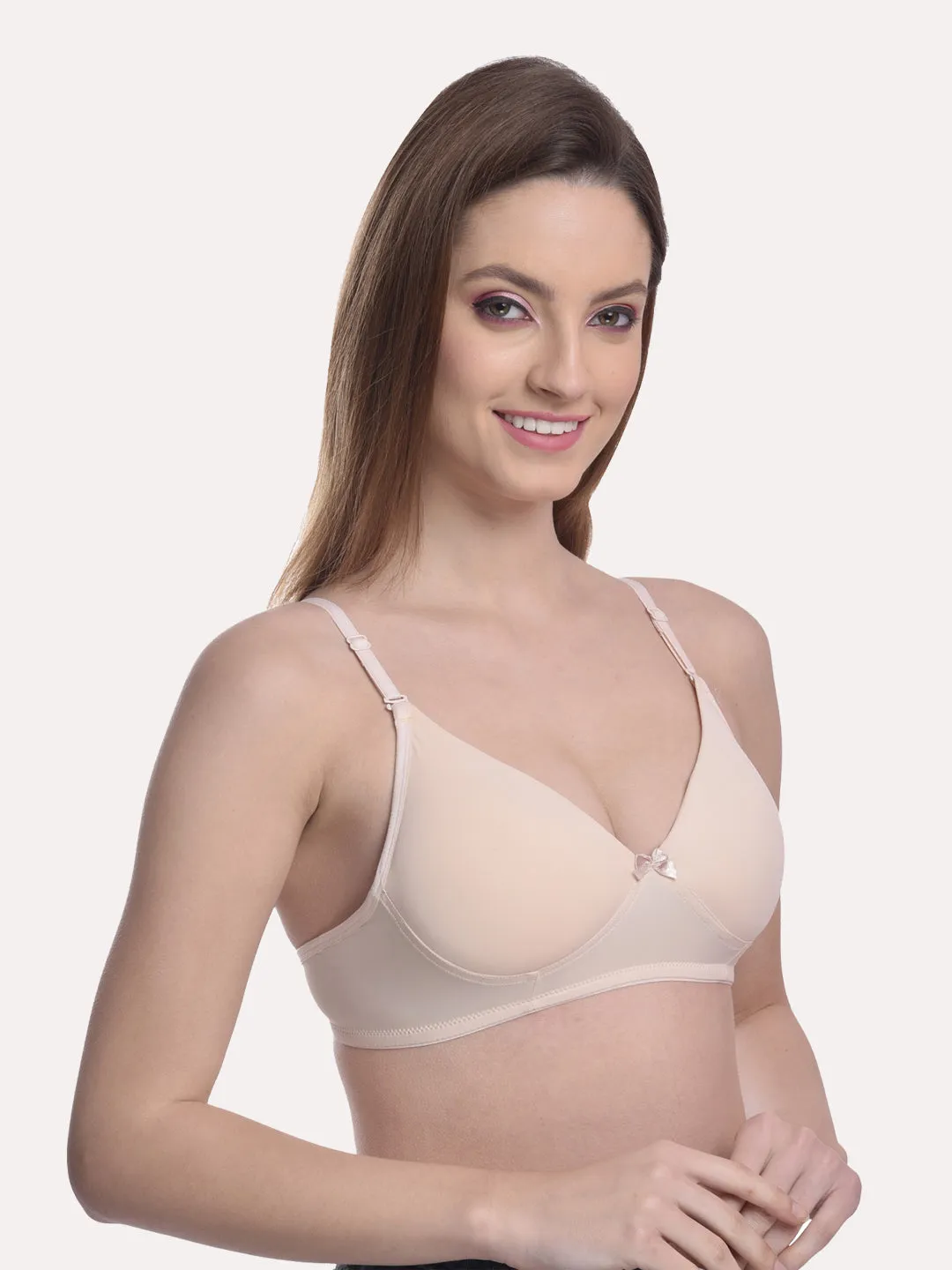 Women Pack Of 3 Lightly Padded & Non Wired Seamless Bra light Multi