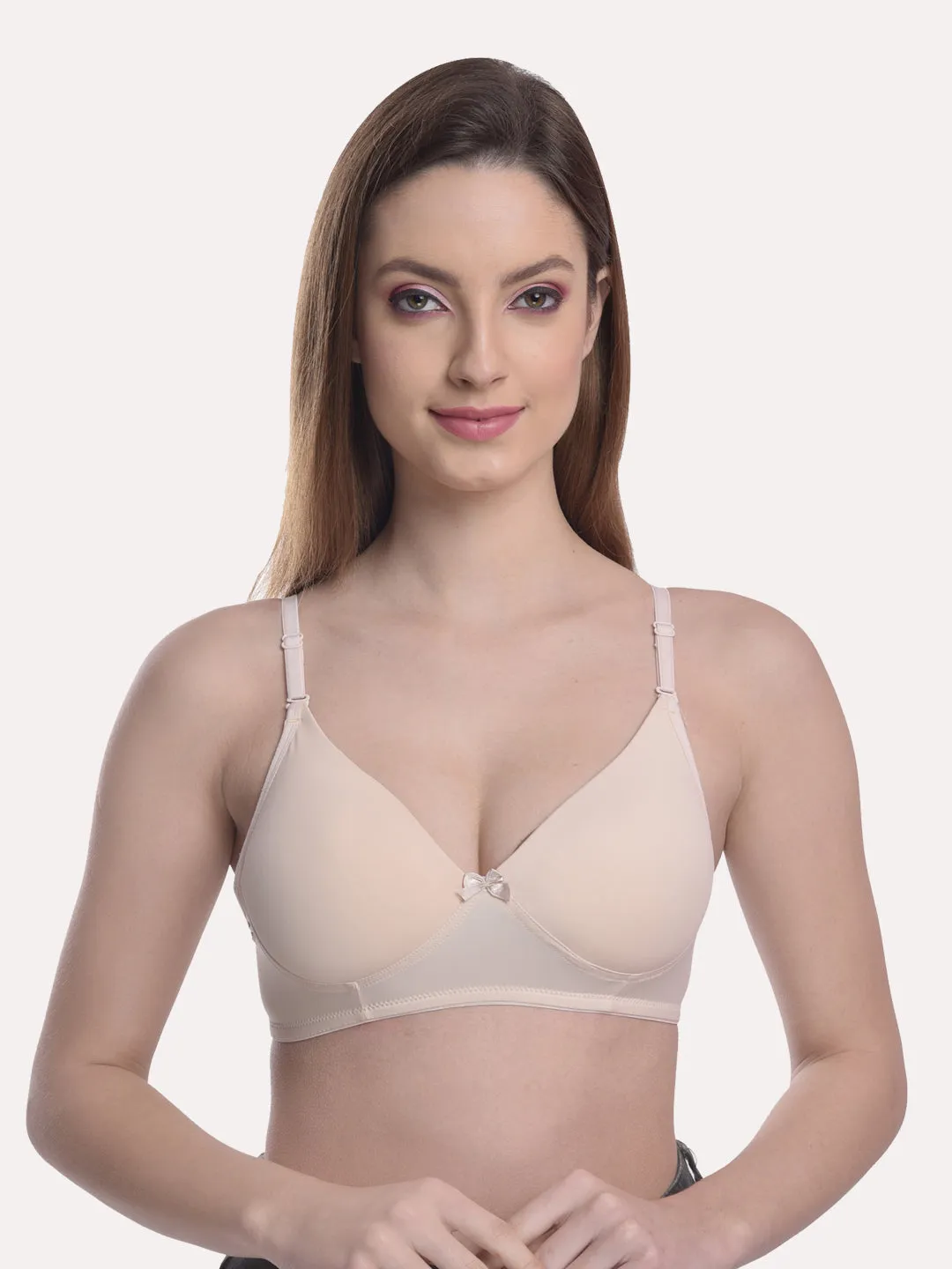 Women Pack Of 3 Lightly Padded & Non Wired Seamless Bra light Multi