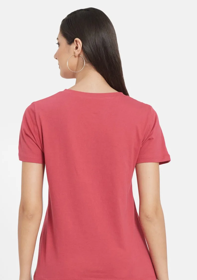 Women Solid Cotton T-shirt With Drapped Jogger (Heather Grey)