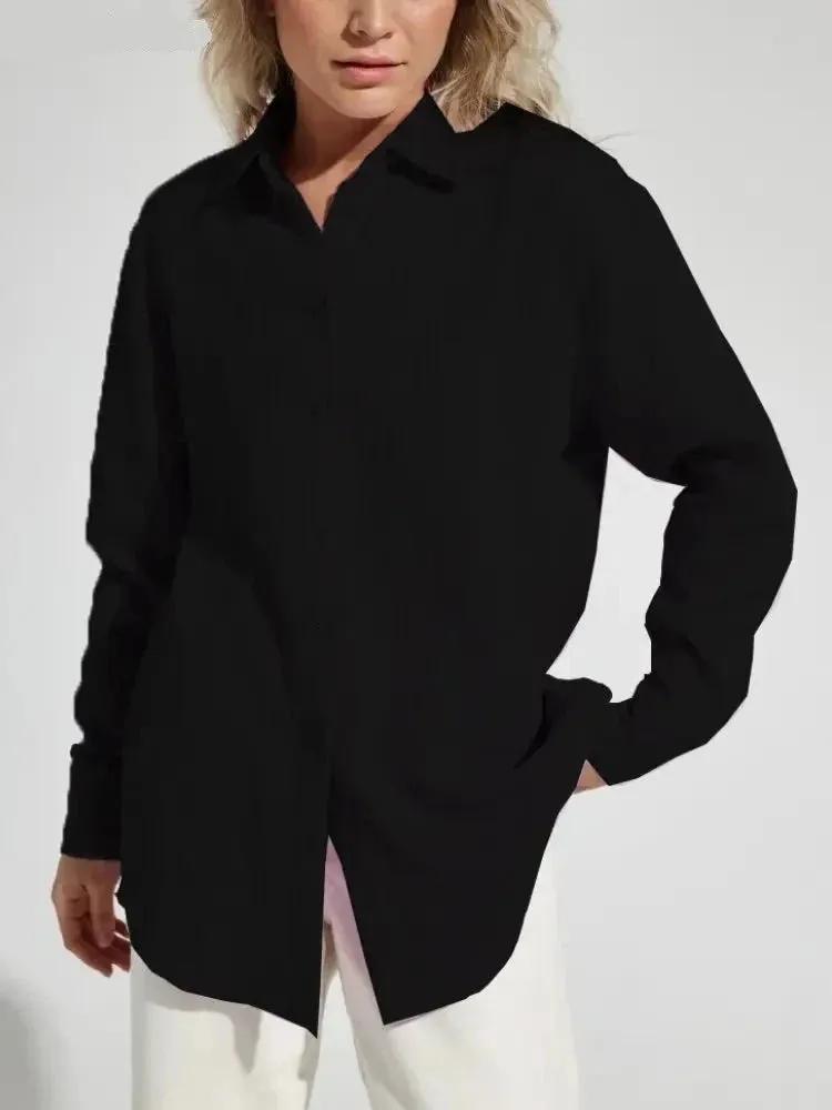 Women's Spring/Summer 100% Cotton Long Sleeve Shirts