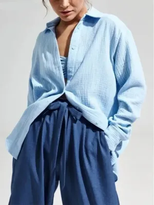 Women's Spring/Summer 100% Cotton Long Sleeve Shirts