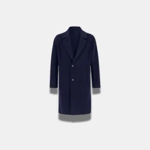 Women’s Tailored Long Winter Coat – Elegant, Insulated & Versatile in Navy Blue