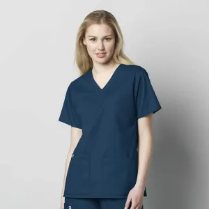 WonderWORK 101 V-Neck Scrub Top Caribbean Blue
