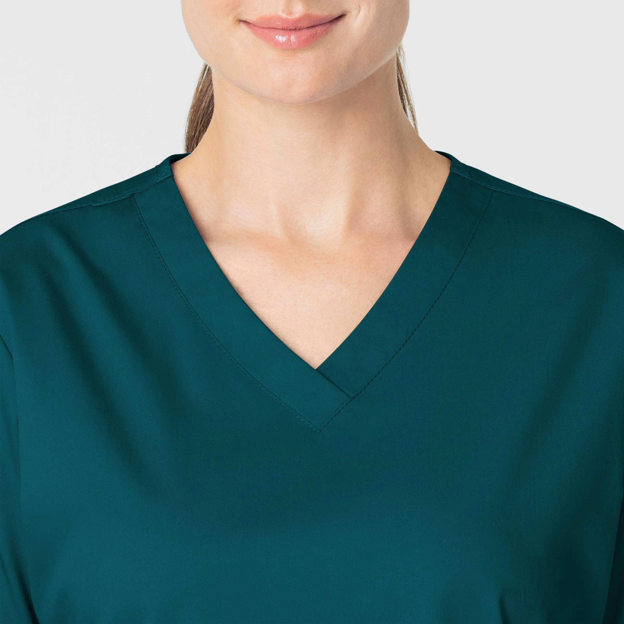WonderWORK 101 V-Neck Scrub Top Caribbean Blue