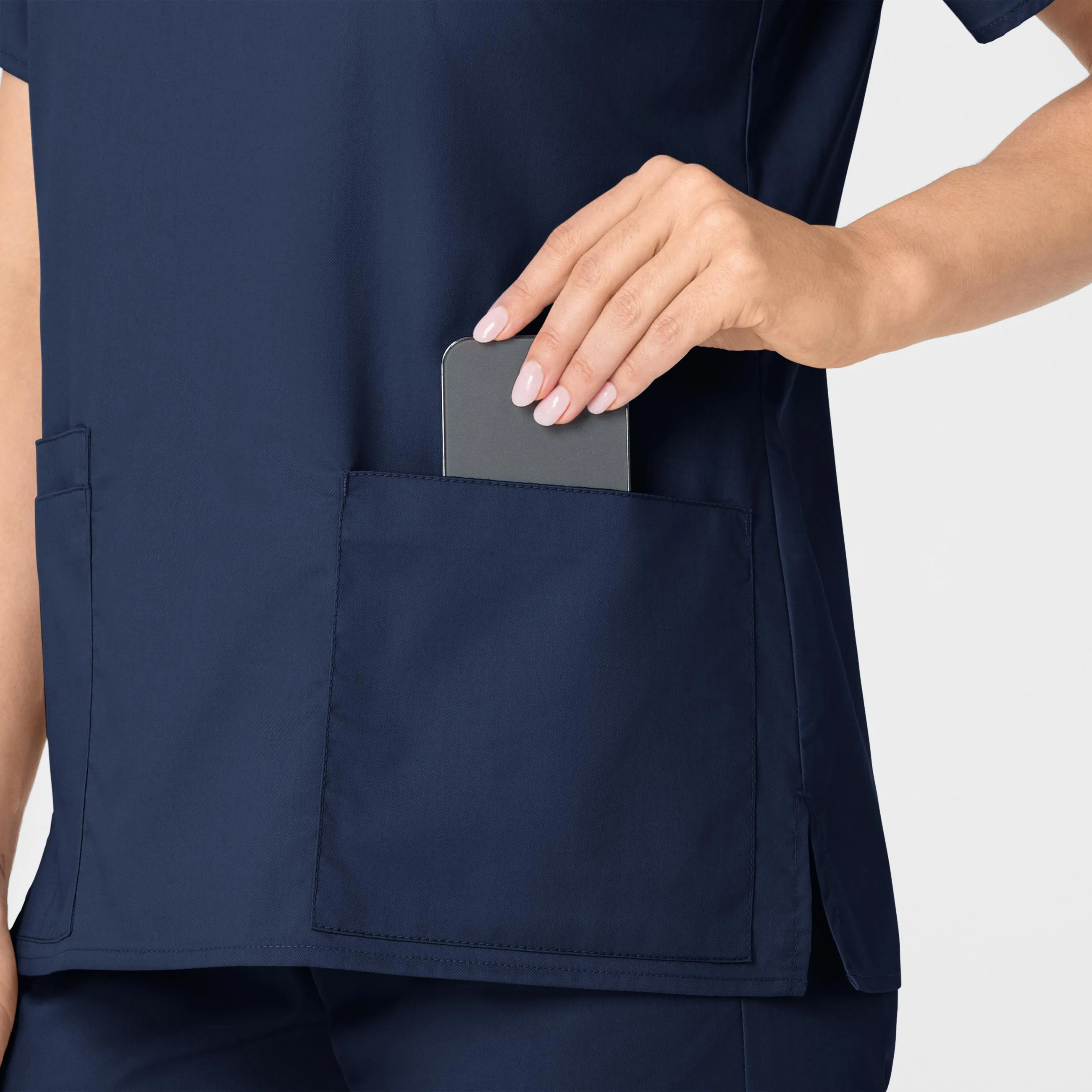 WonderWORK 101 V-Neck Scrub Top Navy
