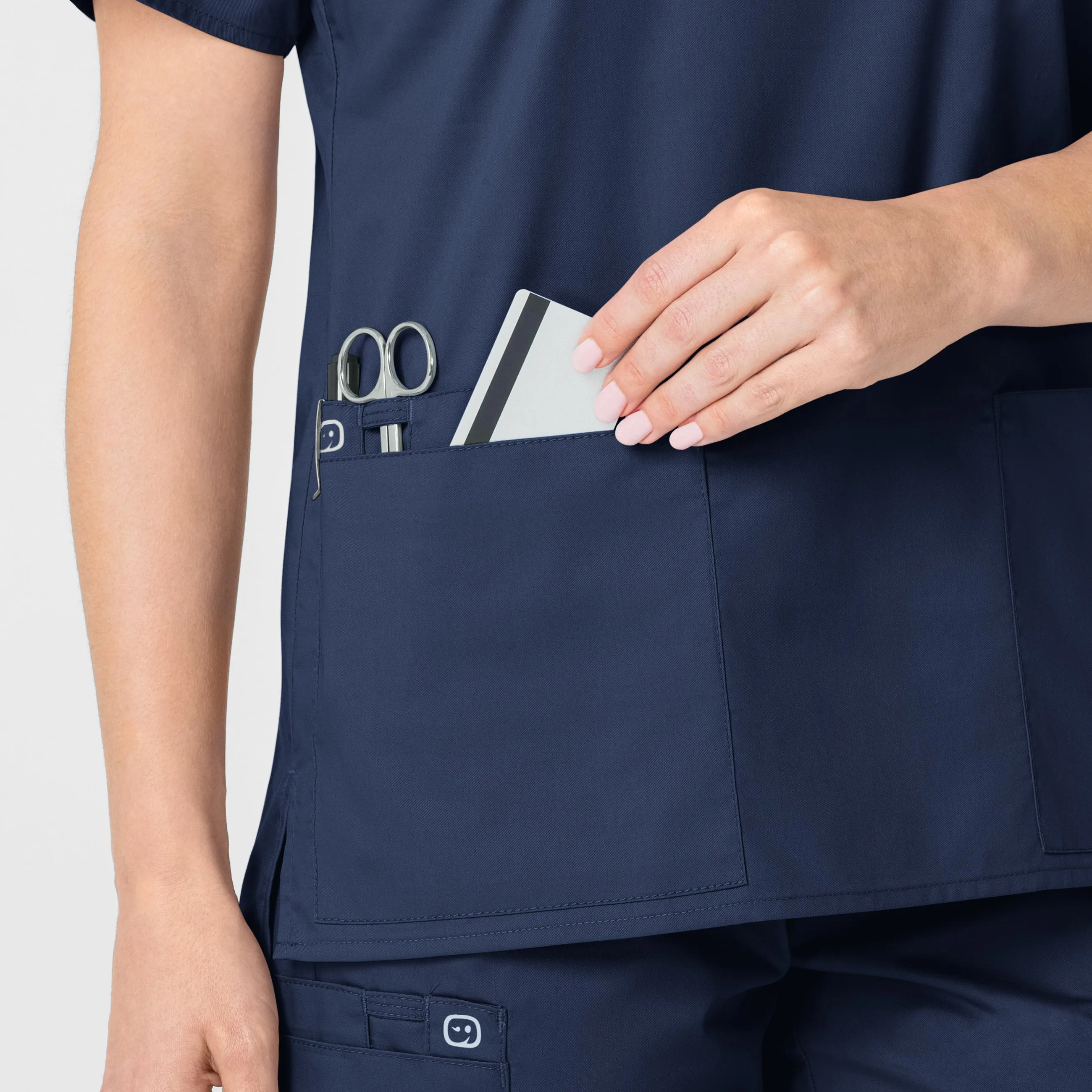 WonderWORK 101 V-Neck Scrub Top Navy