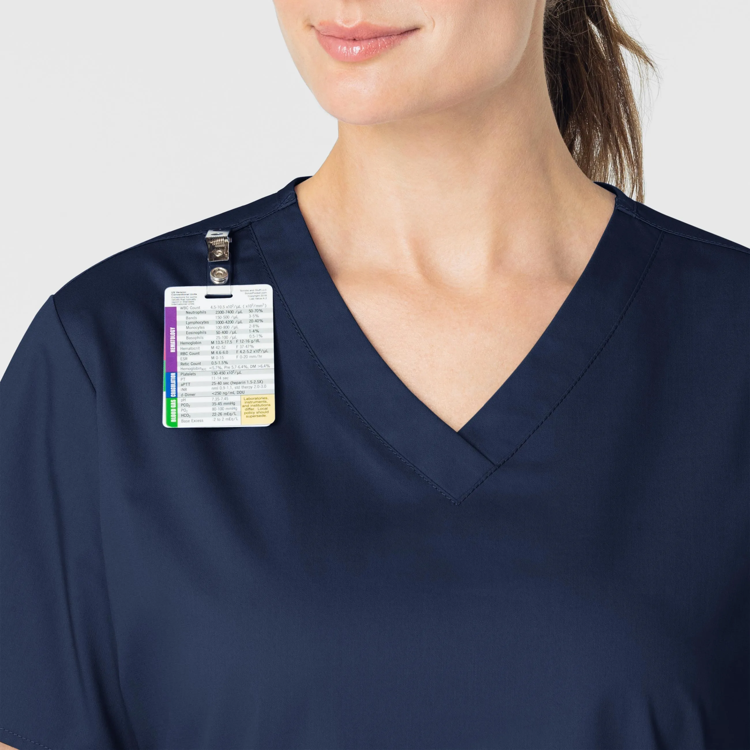 WonderWORK 101 V-Neck Scrub Top Navy