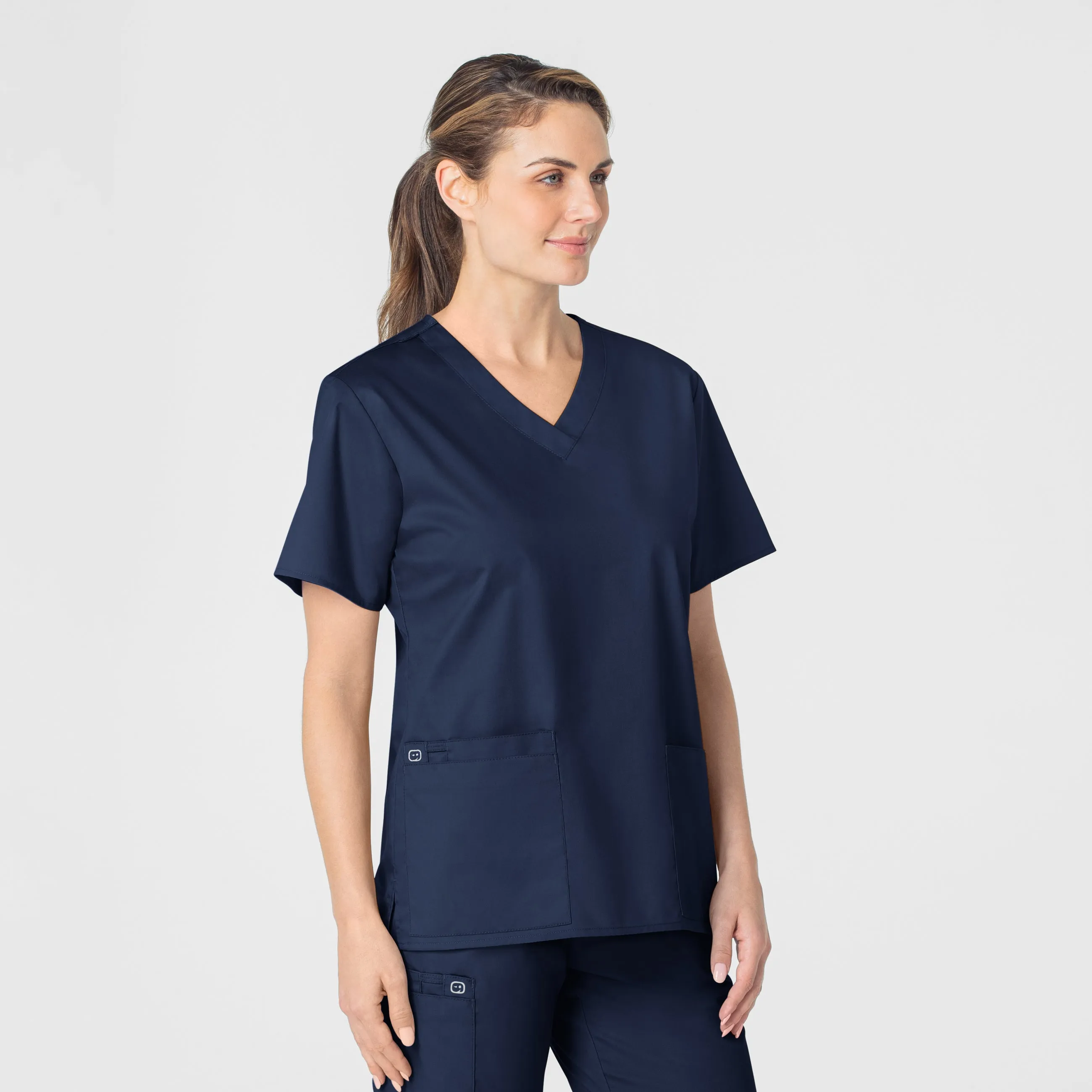 WonderWORK 101 V-Neck Scrub Top Navy
