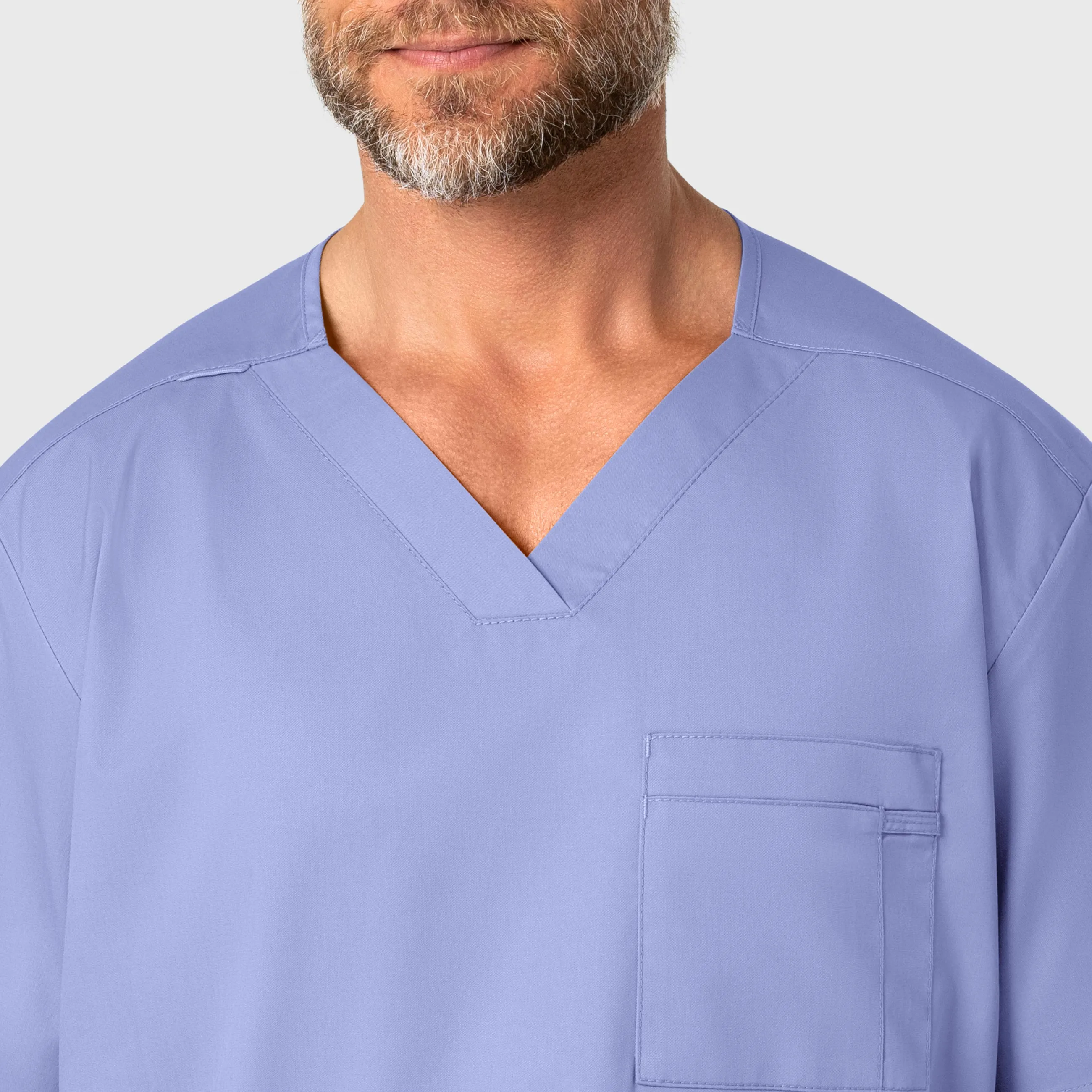 WonderWORK 103 Men's V-Neck Scrub Top Ceil Blue