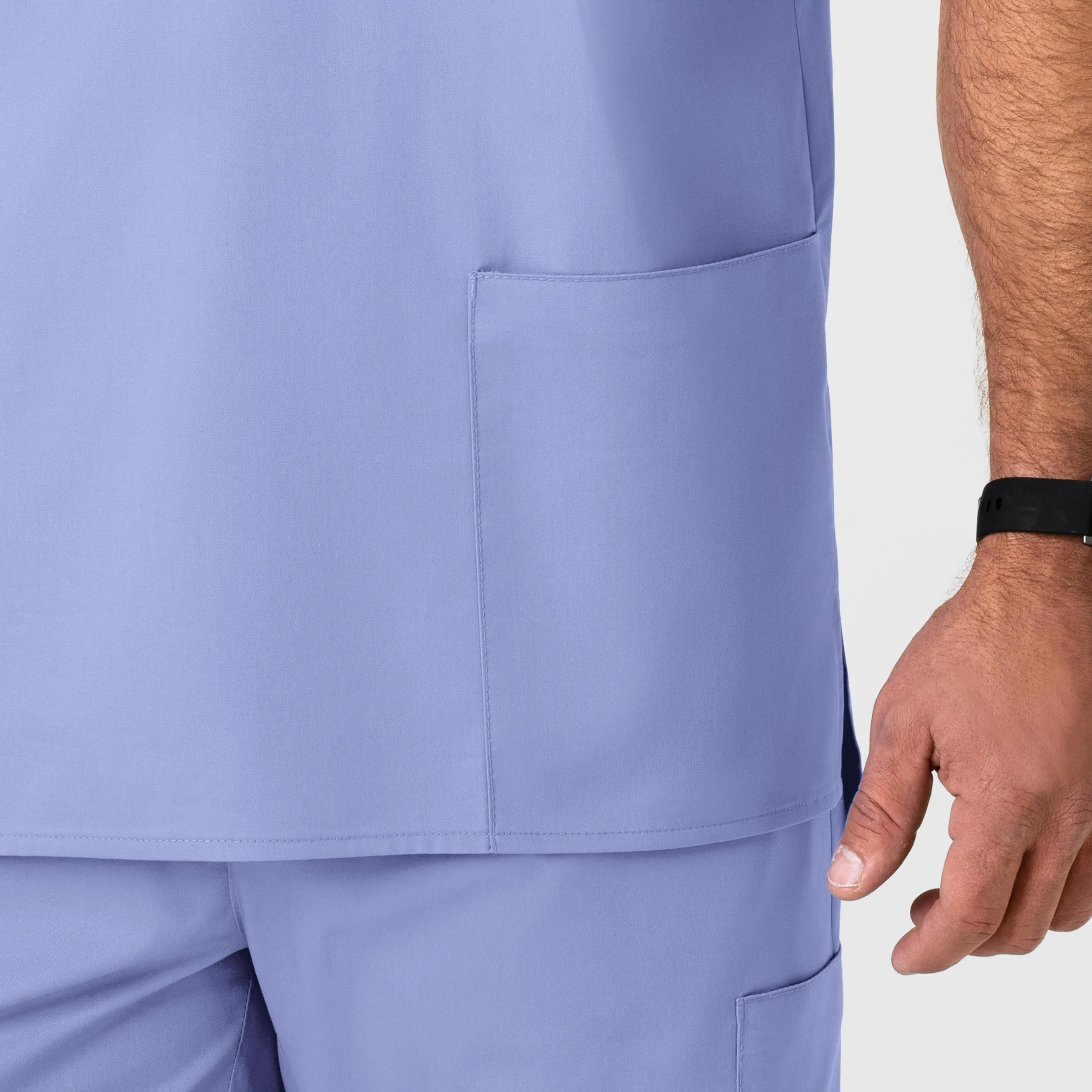 WonderWORK 103 Men's V-Neck Scrub Top Ceil Blue