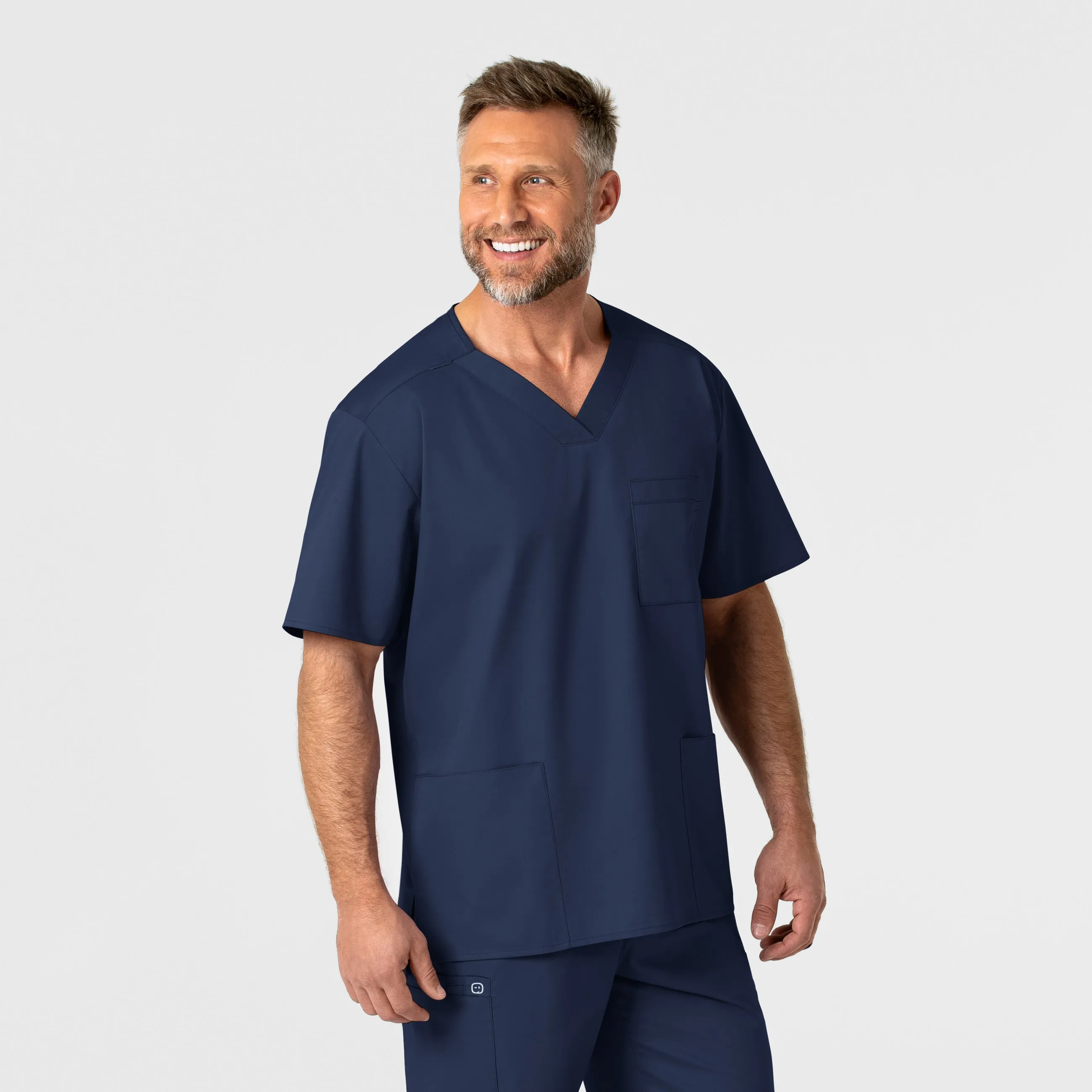WonderWORK 103 Men's V-Neck Scrub Top Navy