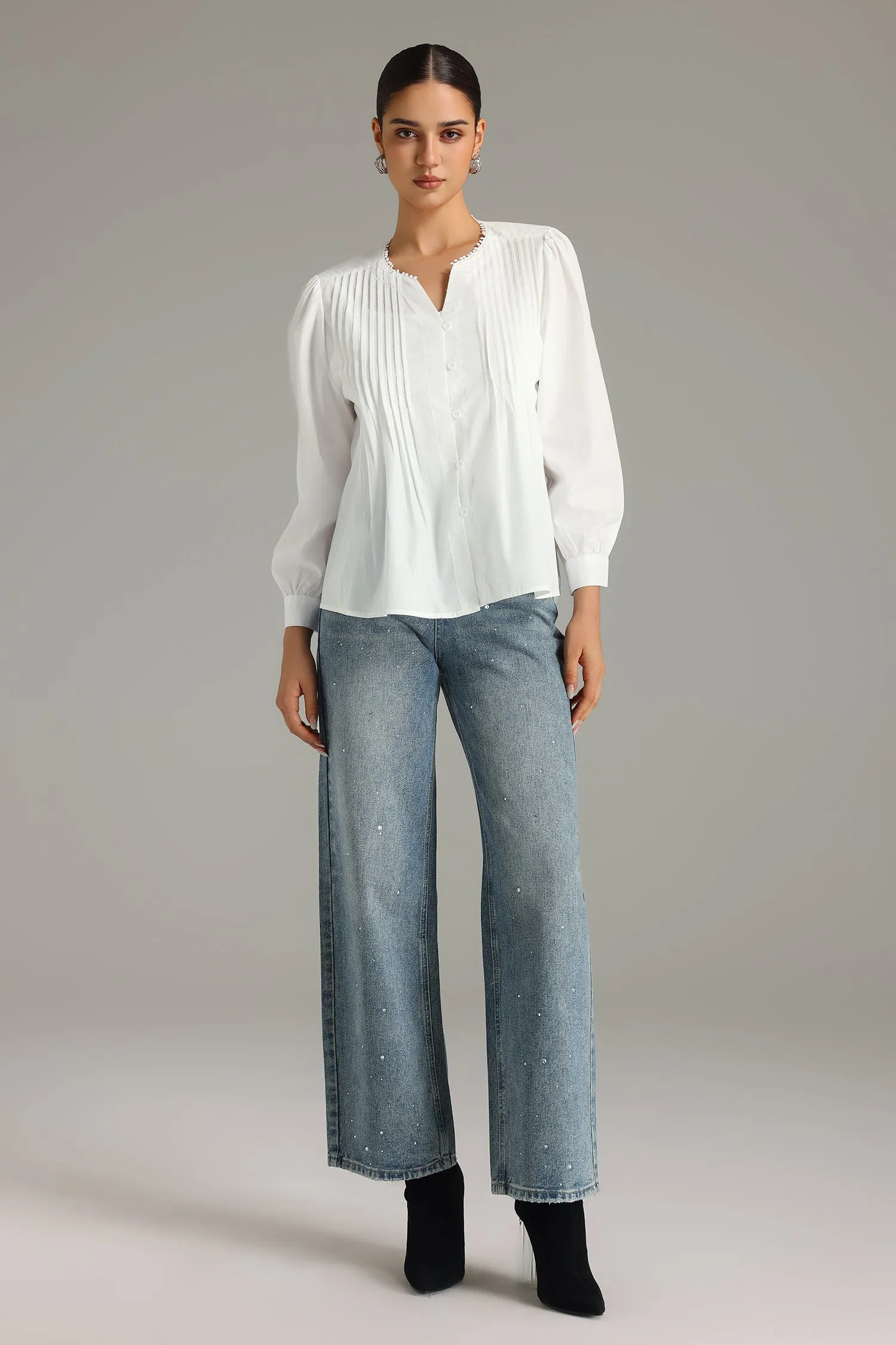 Yasir Pleated Long Sleeves Shirt