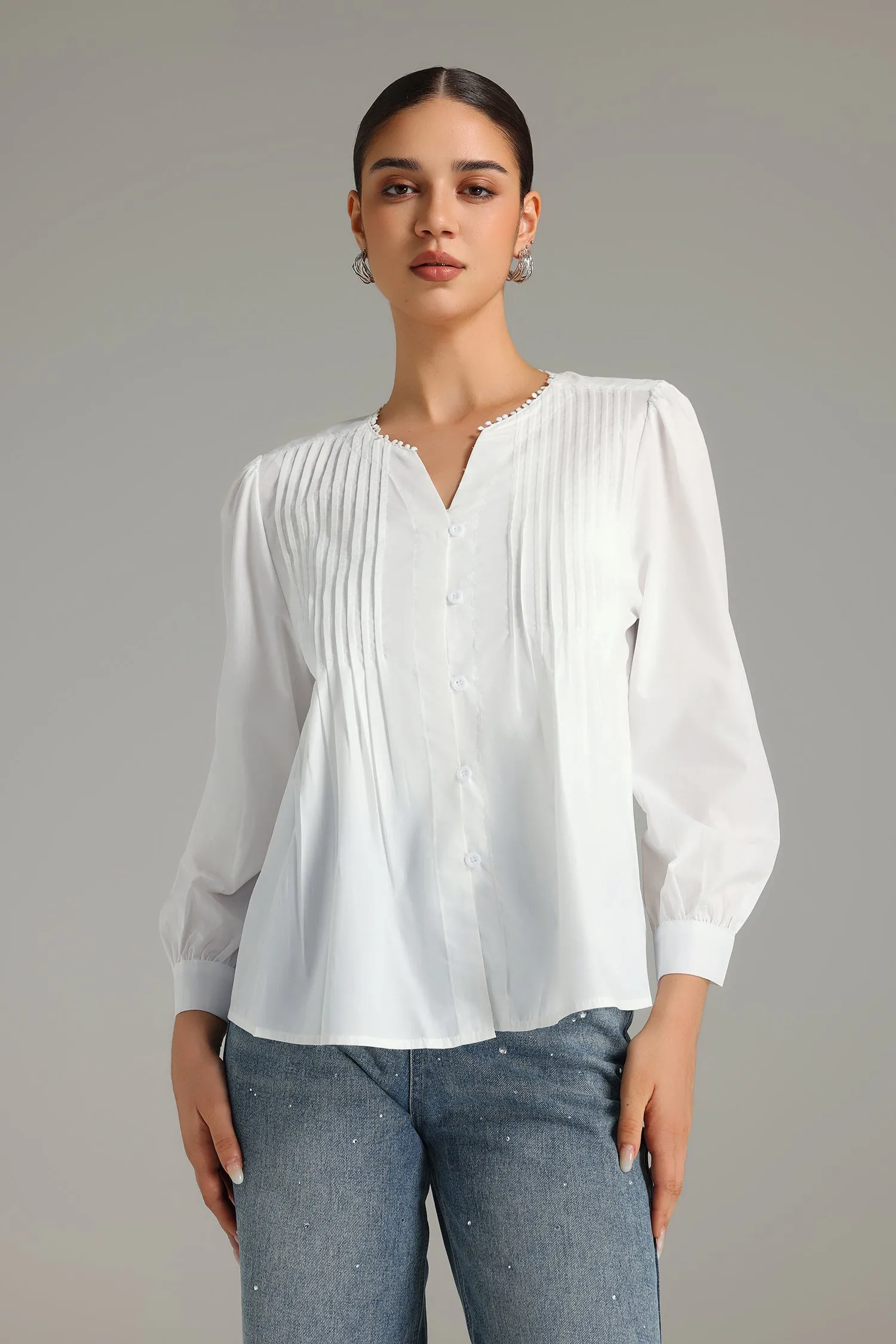 Yasir Pleated Long Sleeves Shirt