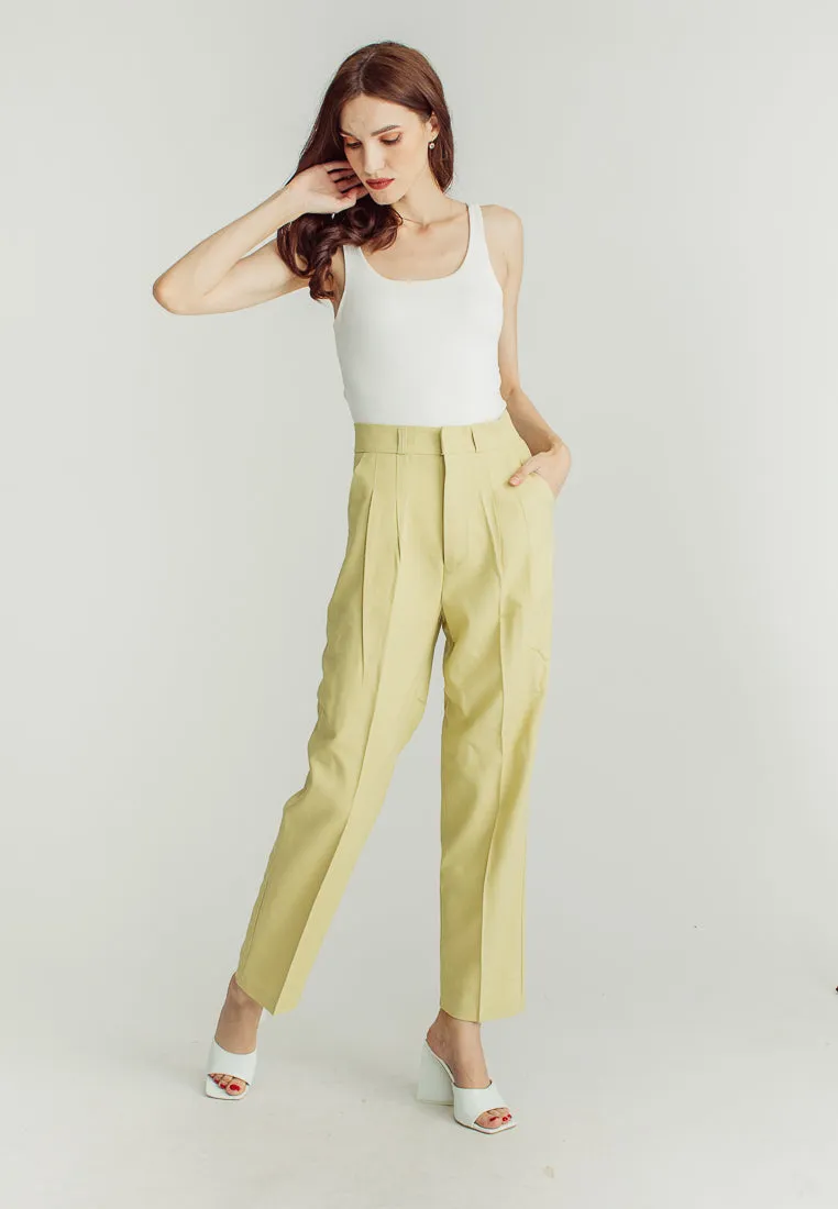 Yvette Green Straight Cut Trouser Pants
