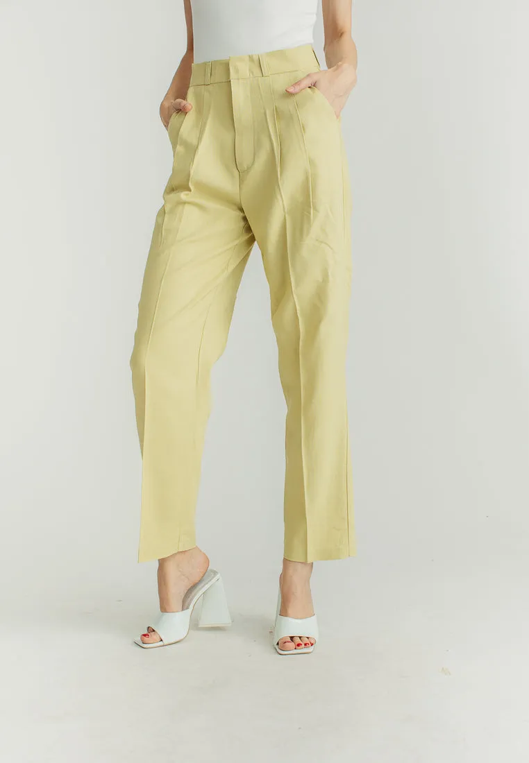 Yvette Green Straight Cut Trouser Pants