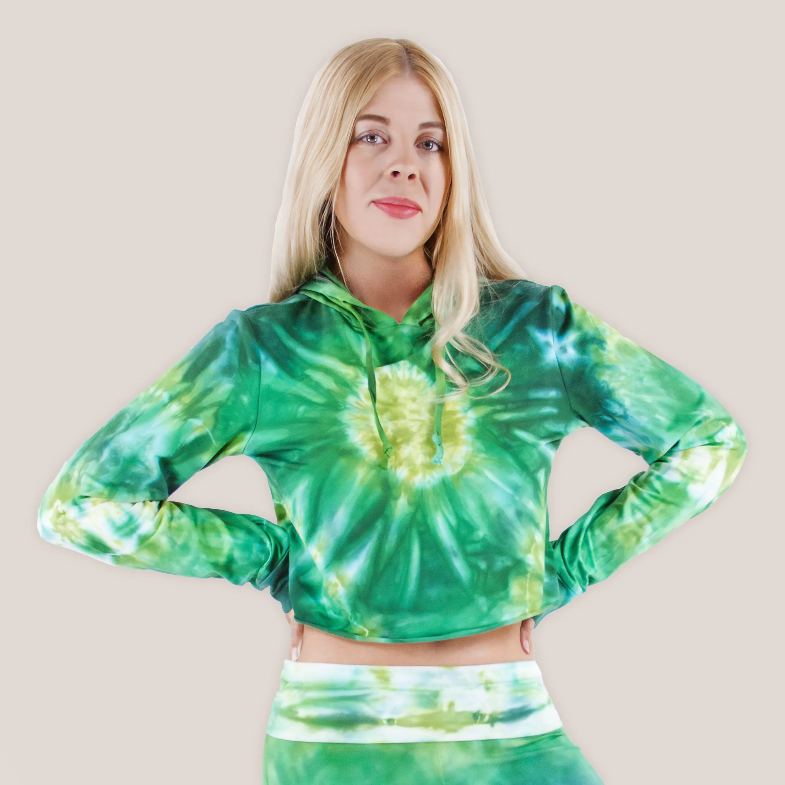 Zodiac Tie Dye Hoodie Crop Top