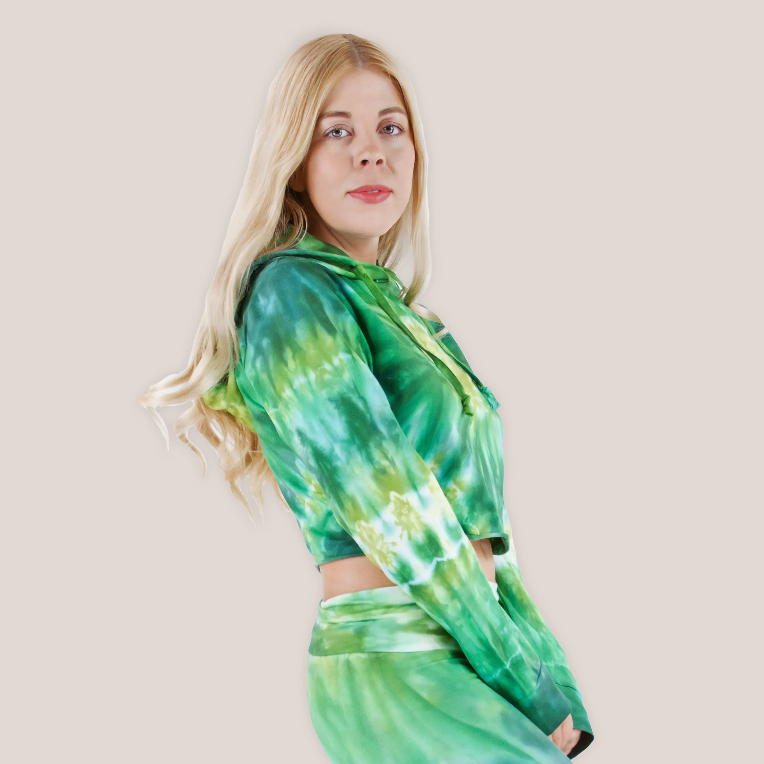 Zodiac Tie Dye Hoodie Crop Top